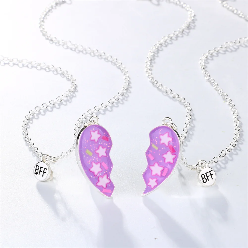 Exquisite Star Heart Magnet Necklace for Women Girls Korean Fashion Broken Heart Clavicle Chain BFF Best Friends Jewelry Gifts
Exquisite Star Heart Magnet Necklace for Women Girls Korean Fashion Broken Heart Clavicle Chain BFF Best Friends Jewelry Gifts