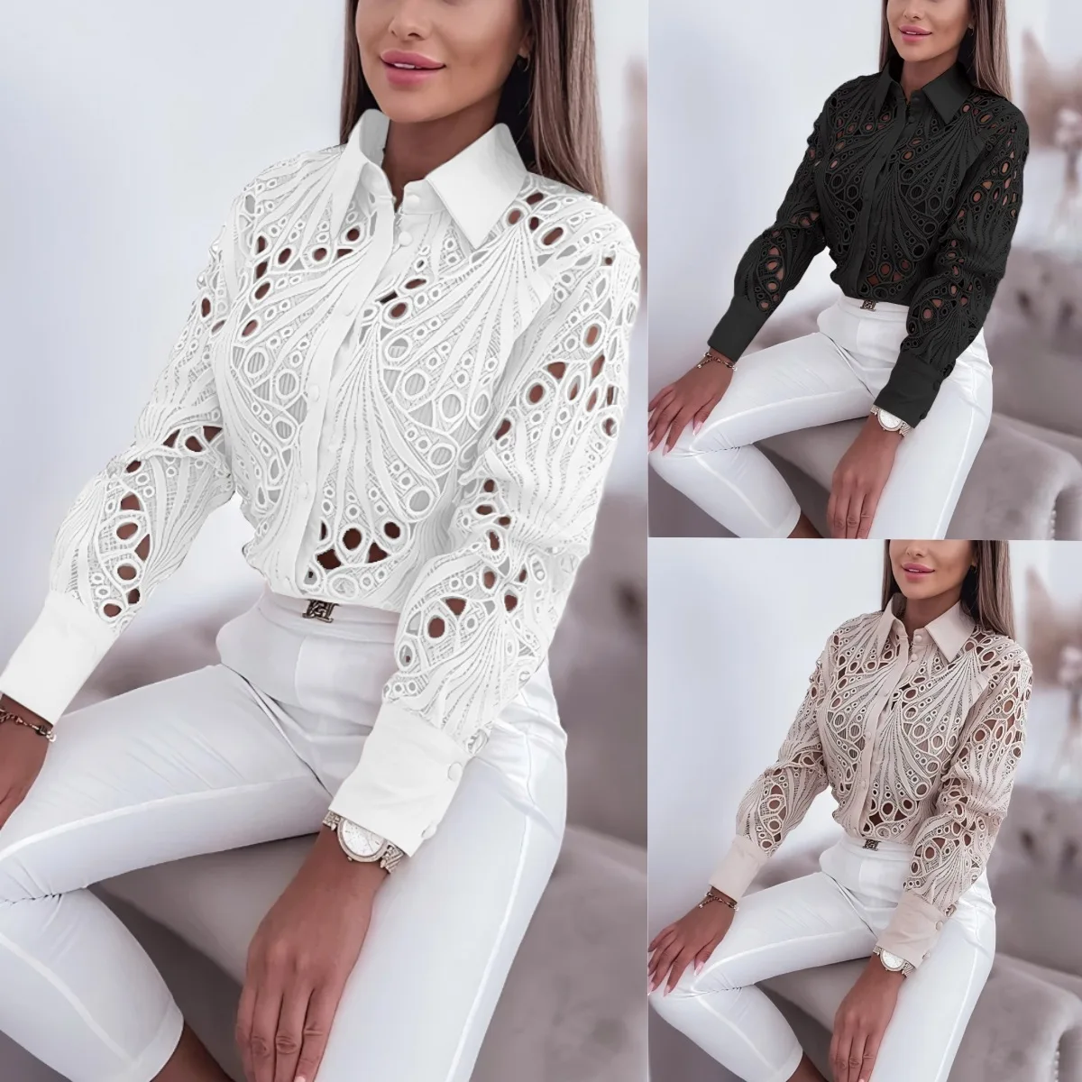 Women's Elegant Solid Color Lace Up Long Sleeved Shirt Spring And Autumn Collar Shirt Office Women's Commuting Top Shirt 2025
Women's Elegant Solid Color Lace Up Long Sleeved Shirt Spring And Autumn Collar Shirt Office Women's Commuting Top Shirt 2025