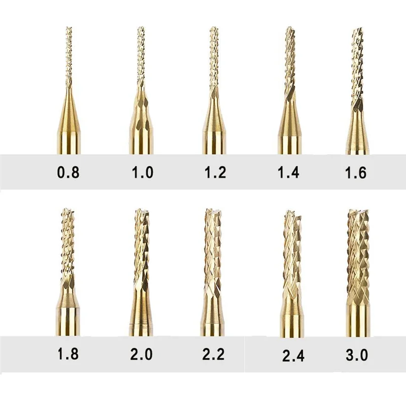 10 Pieces Titanium Coated Engraving Milling Cutter 1/8'' Shank Micro End Mill Engraving Bits PCB Milling Cutterabkw
10 Pieces Titanium Coated Engraving Milling Cutter 1/8'' Shank Micro End Mill Engraving Bits PCB Milling Cutterabkw