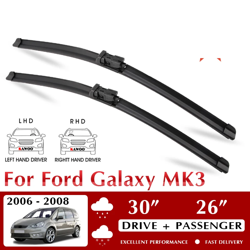 Wiper Front Car Wiper Blade For Ford Galaxy MK3 2006-2008 Windshield Windscreen Front Window Accessories 30"+26"LHD RHD
Wiper Front Car Wiper Blade For Ford Galaxy MK3 2006-2008 Windshield Windscreen Front Window Accessories 30"+26"LHD RHD