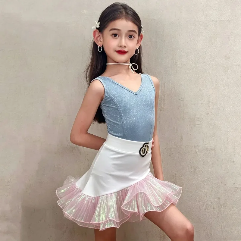 2026 Kids Girls Latin Dancewear Performance Practice Bodysuit and Dazzling Mesh Skirts Rumba Chacha Dance Competition Costume
2026 Kids Girls Latin Dancewear Performance Practice Bodysuit and Dazzling Mesh Skirts Rumba Chacha Dance Competition Costume