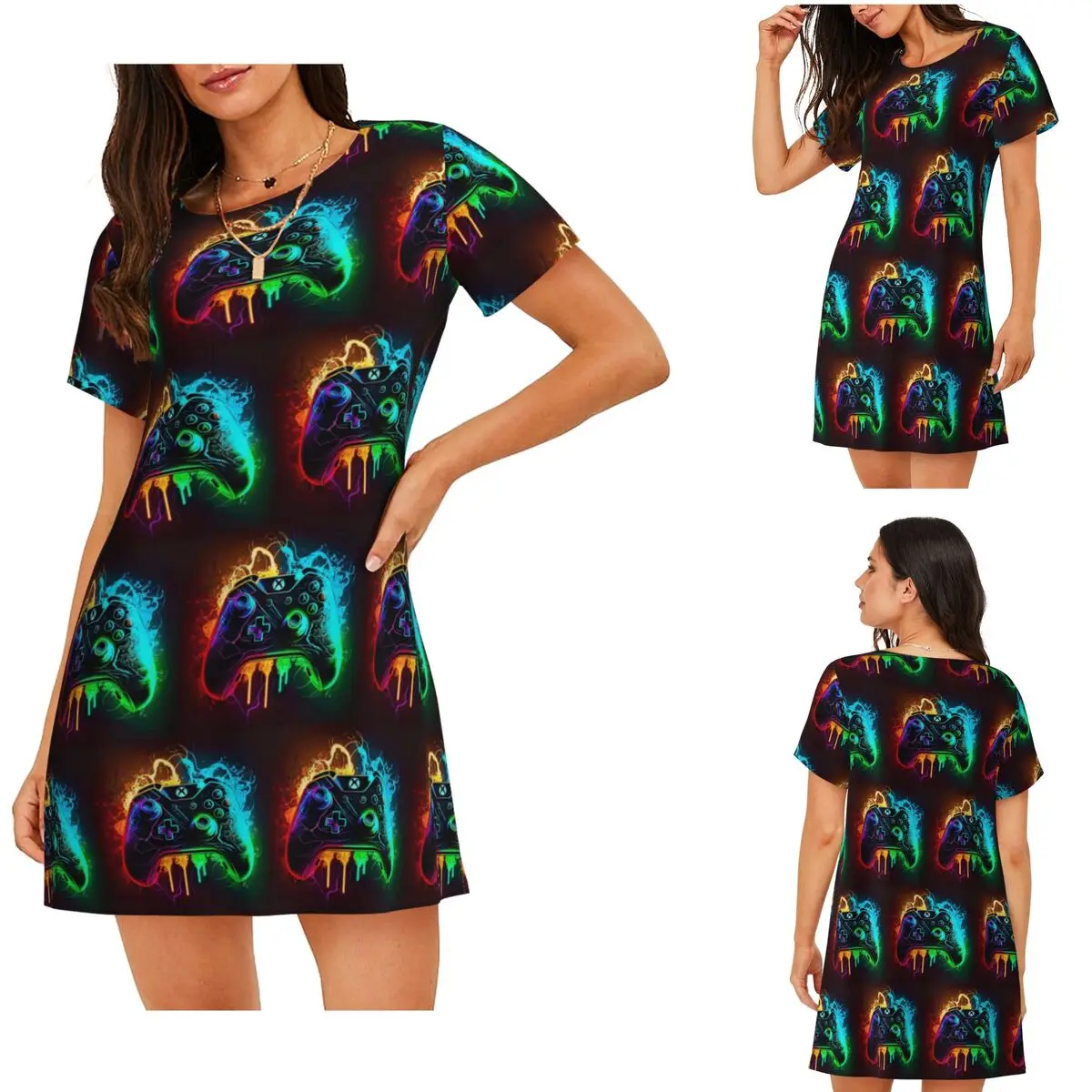 Game Console Printed Pattern Short Sleeves Nightdress For Sleeping Sleepshirts Women Short Sleeve Nightgowns Loose Pajama Dress
Game Console Printed Pattern Short Sleeves Nightdress For Sleeping Sleepshirts Women Short Sleeve Nightgowns Loose Pajama Dress