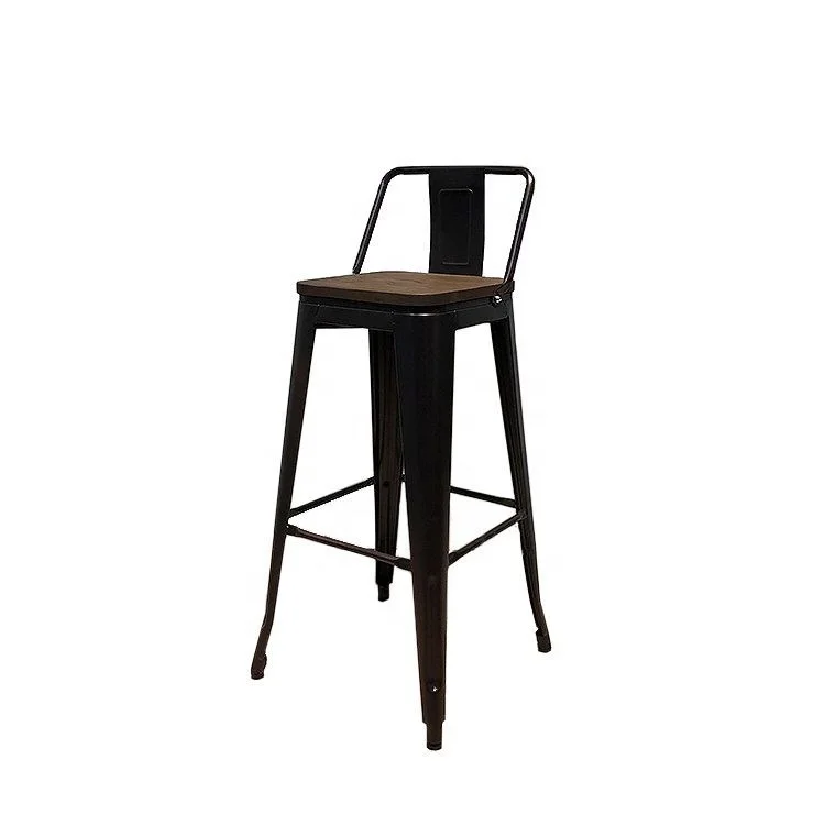 Solid Wood Seat with Backrest Bar Stools Tall Industrial Vintage Metal Bar Chairs Metal Dining Chair
Solid Wood Seat with Backrest Bar Stools Tall Industrial Vintage Metal Bar Chairs Metal Dining Chair