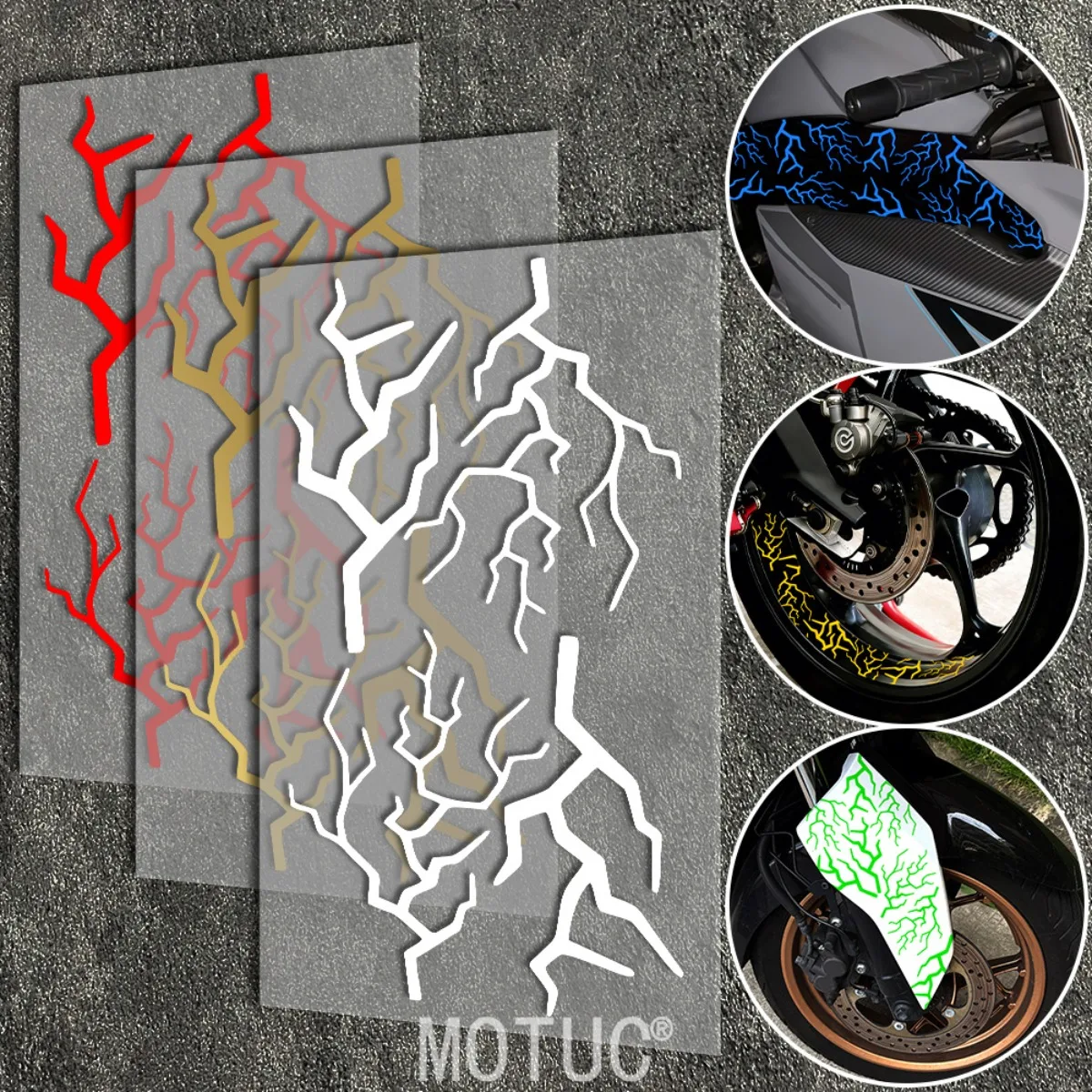 3PCS Cool Lightning Motorcycle Stickers Waterproof for DIY Fairing Racing Helmet Fender Wheel Hub Fuel Tank Bicycle Vinyl Decals
3PCS Cool Lightning Motorcycle Stickers Waterproof for DIY Fairing Racing Helmet Fender Wheel Hub Fuel Tank Bicycle Vinyl Decals