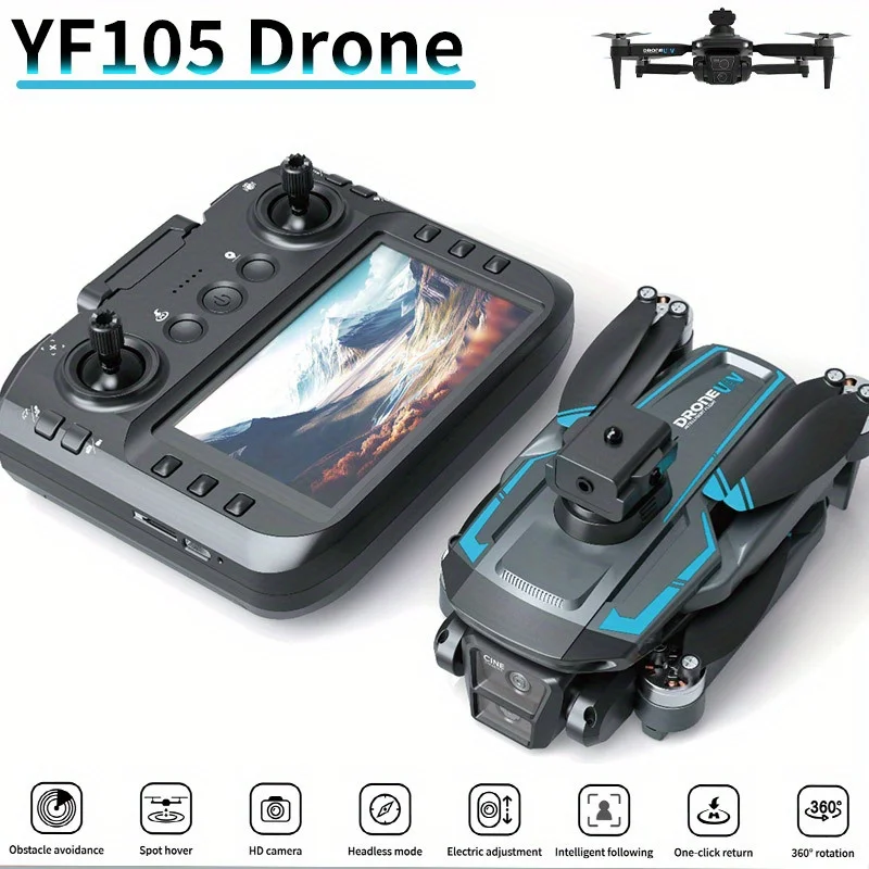 YF105 FPV Drone with Screen Remote 4K Brushless Motor Optical Flow Altitude Hold EIS Camera Long Endurance Vlog Gift
YF105 FPV Drone with Screen Remote 4K Brushless Motor Optical Flow Altitude Hold EIS Camera Long Endurance Vlog Gift