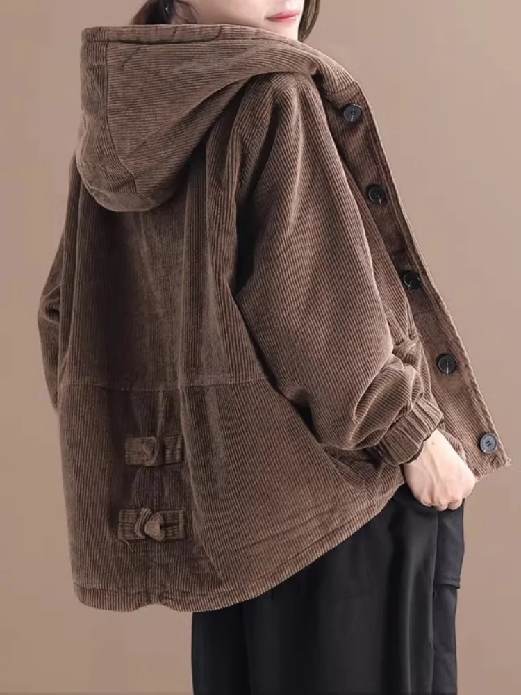 Women's Casual Velvet Hooded ort Jaet Autumn Winter Thiened Slimming Top Loose Fit Button Closure Long Sve Coat
Women's Casual Velvet Hooded ort Jaet Autumn Winter Thiened Slimming Top Loose Fit Button Closure Long Sve Coat