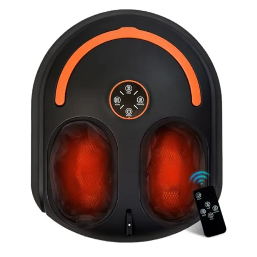 Electric Shiatsu Foot Massager with Air Compression and 3 Heat Levels for Plantar Fasciitis Relief in Black - Deep Kneading Mas
Electric Shiatsu Foot Massager with Air Compression and 3 Heat Levels for Plantar Fasciitis Relief in Black - Deep Kneading Mas