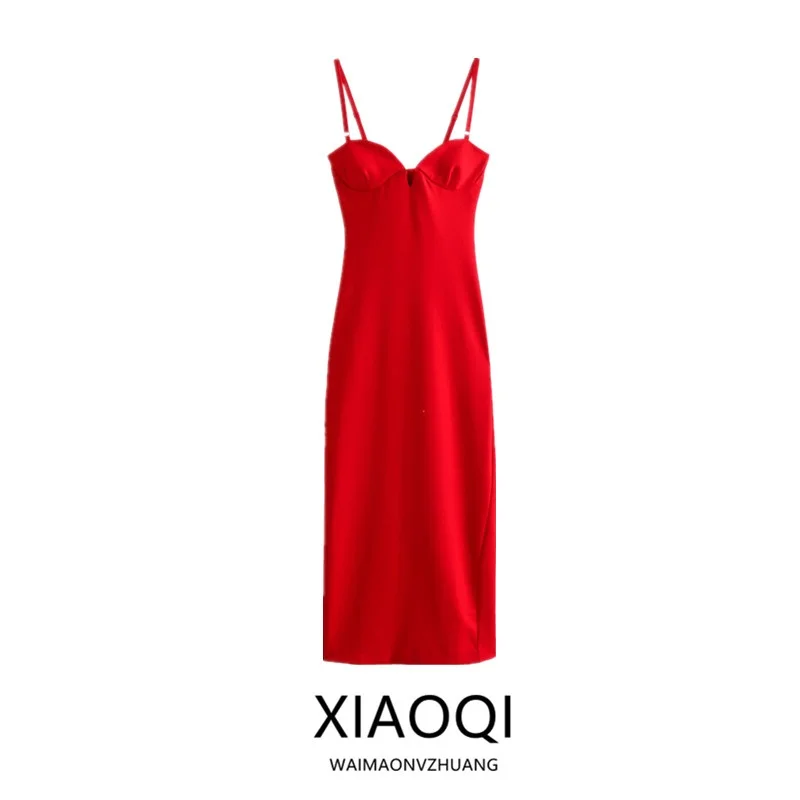Summer New Sle Red Long Version Split Midi Dr Women's Sexy Sle Svel Gown for Ladies Faionable Slim Fit Gown
Summer New Sle Red Long Version Split Midi Dr Women's Sexy Sle Svel Gown for Ladies Faionable Slim Fit Gown