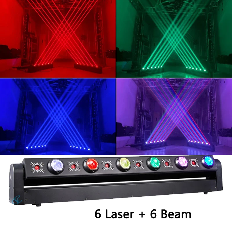 6 светодиодных лучей RGBW 4-в-1 6 красных лазерных ламп DMX для DJ Disco Party Par, сценические эффекты освещения для танцевальных баров, праздников, свадеб
6 светодиодных лучей RGBW 4-в-1 6 красных лазерных ламп DMX для DJ Disco Party Par, сценические эффекты освещения для танцевальных баров, праздников, свадеб