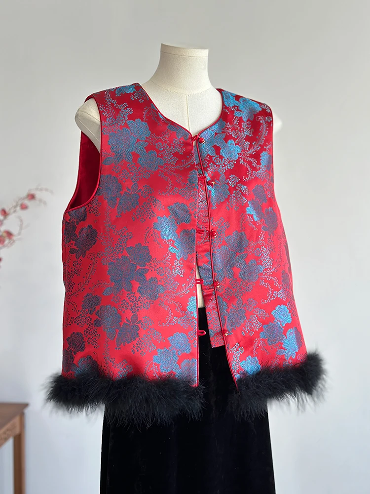 New Chinese Style Fur Red Vest Women's Spring Outer Wear Waistcoat Young round Neck Top
New Chinese Style Fur Red Vest Women's Spring Outer Wear Waistcoat Young round Neck Top
