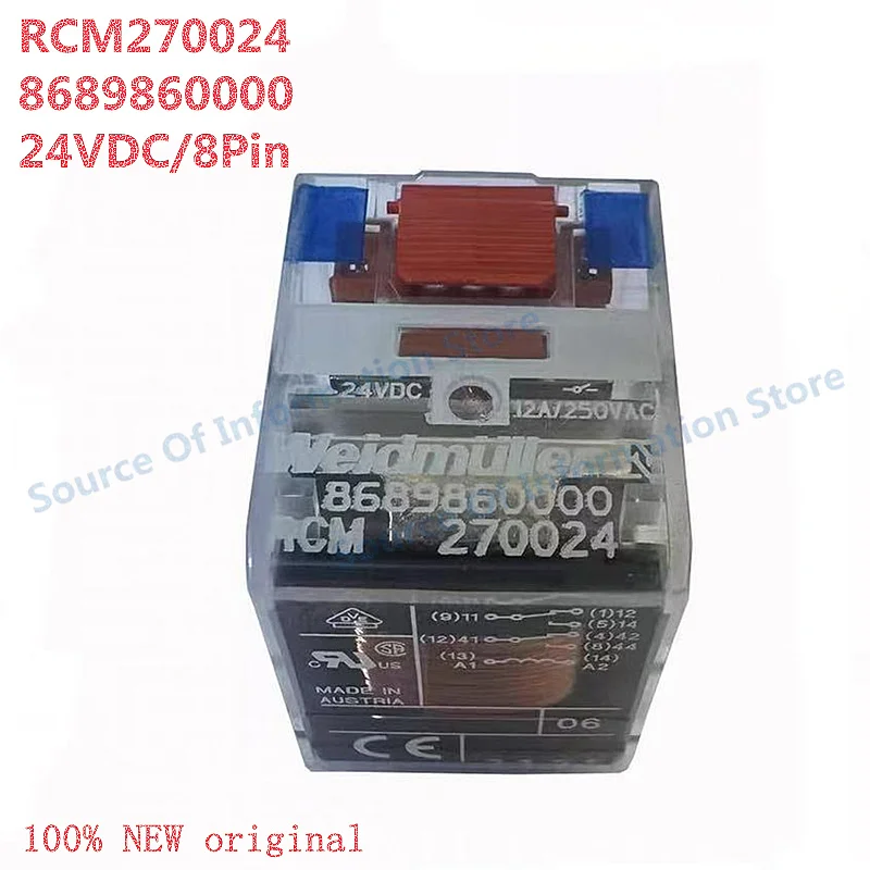 Weidmüller RCM270024 24VDC 8-Pin 12A Intermediate Relay 8689860000 - Electronic Component for Industrial Automation
Weidmüller RCM270024 24VDC 8-Pin 12A Intermediate Relay 8689860000 - Electronic Component for Industrial Automation