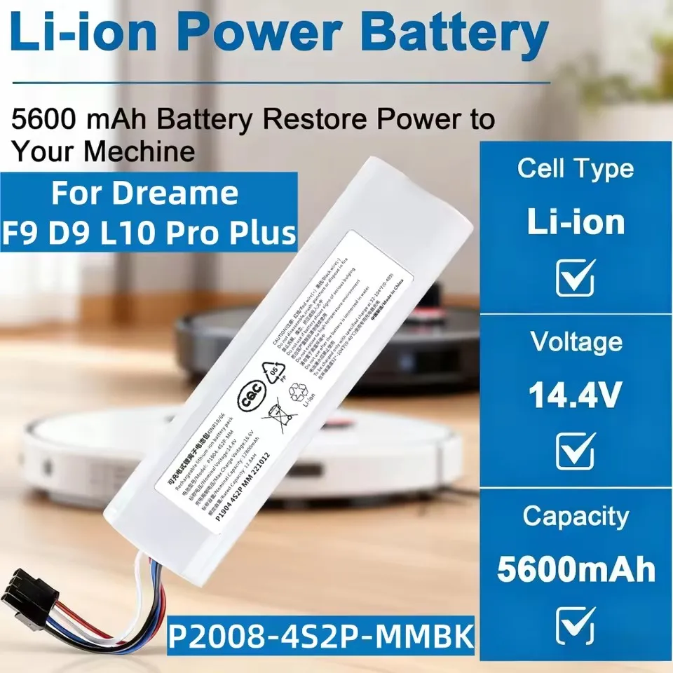 12800mAh Replacement Battery Compatible with Dreame F9 L10/L10s Pro/Z10 Pro D10s/D10 Plus Robotic Vacuum Cleaner.
12800mAh Replacement Battery Compatible with Dreame F9 L10/L10s Pro/Z10 Pro D10s/D10 Plus Robotic Vacuum Cleaner.