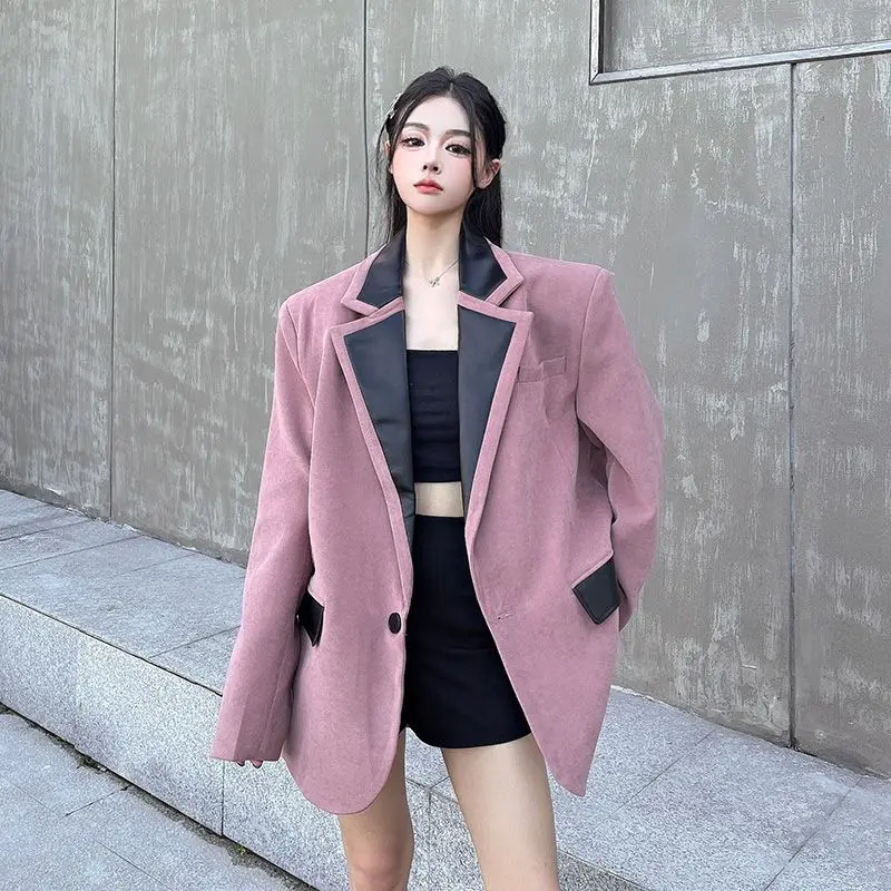 Women's Spring Autumn Suit Jacket Blouse Shoulder Pad Splicing Retro Grinding Hair Button Loose Warm Warm Fashion Design Simple
Women's Spring Autumn Suit Jacket Blouse Shoulder Pad Splicing Retro Grinding Hair Button Loose Warm Warm Fashion Design Simple