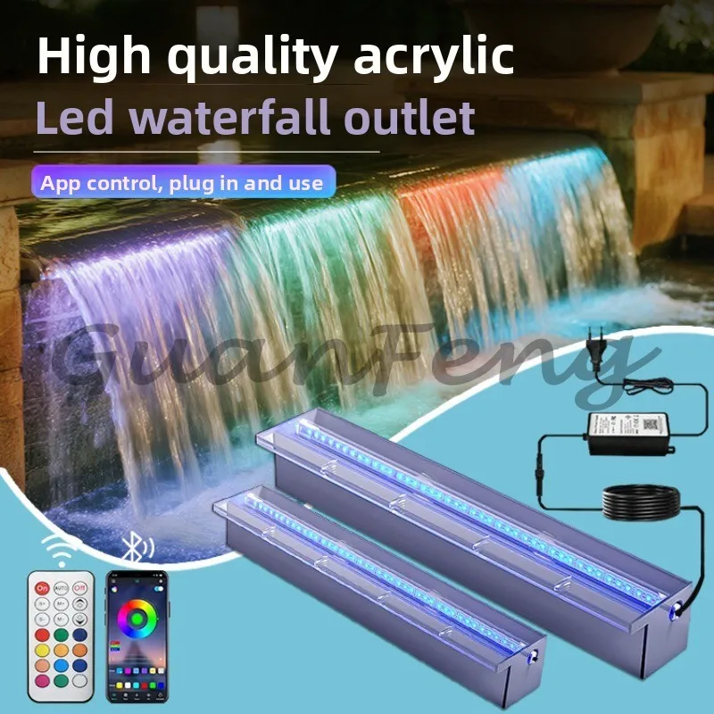Acrylic Sheer Descent Waterfall Wall Fountain, LED Light Water Blade Cascade for Swimming Pool, Spa & Garden Landscape Design
Acrylic Sheer Descent Waterfall Wall Fountain, LED Light Water Blade Cascade for Swimming Pool, Spa & Garden Landscape Design