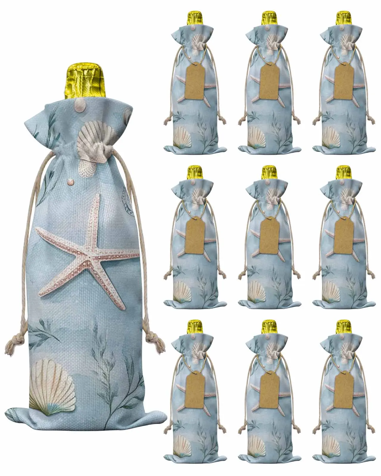 10pcs Wine Bottle Covers Blue Ocean Starfish Wine Holder Carrier Packaging Bag Wedding Party Decor Gift
10pcs Wine Bottle Covers Blue Ocean Starfish Wine Holder Carrier Packaging Bag Wedding Party Decor Gift