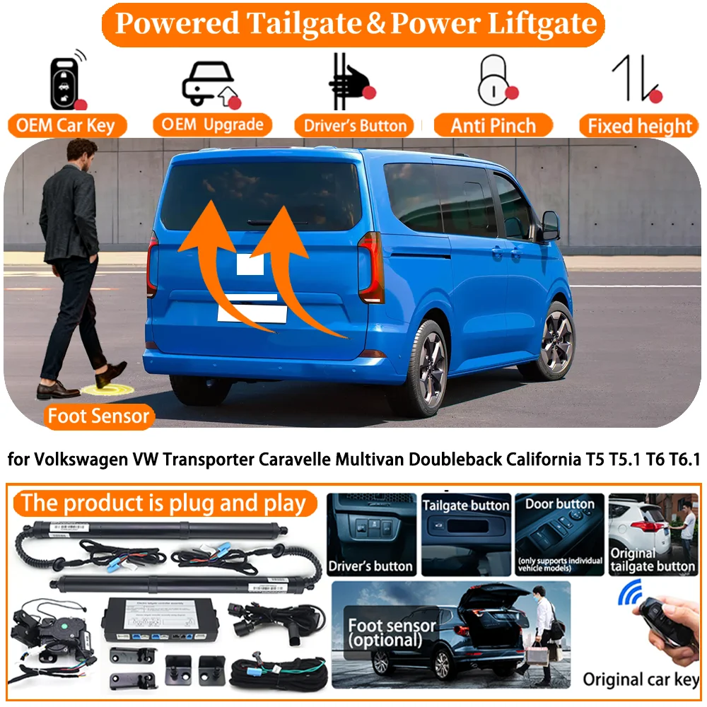 Powered Tailgate for Volkswagen VW Transporter Caravelle Multivan Doubleback California T5 T5.1 T6 T6.1 Electric Power Tailgate
Powered Tailgate for Volkswagen VW Transporter Caravelle Multivan Doubleback California T5 T5.1 T6 T6.1 Electric Power Tailgate