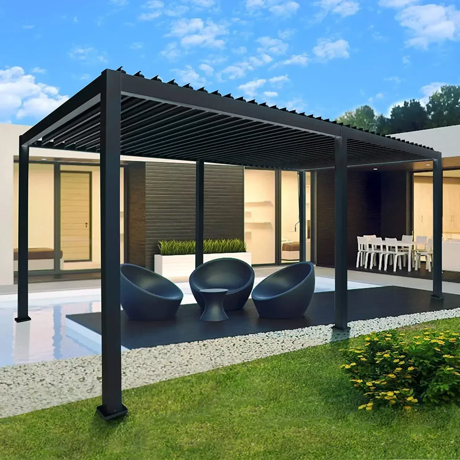 Waterproof Modern Shed Cover Balcony Electric Customized Swimming Pool Bioclimatic Pergolas Price Garden Pavilion Outdoor
Waterproof Modern Shed Cover Balcony Electric Customized Swimming Pool Bioclimatic Pergolas Price Garden Pavilion Outdoor