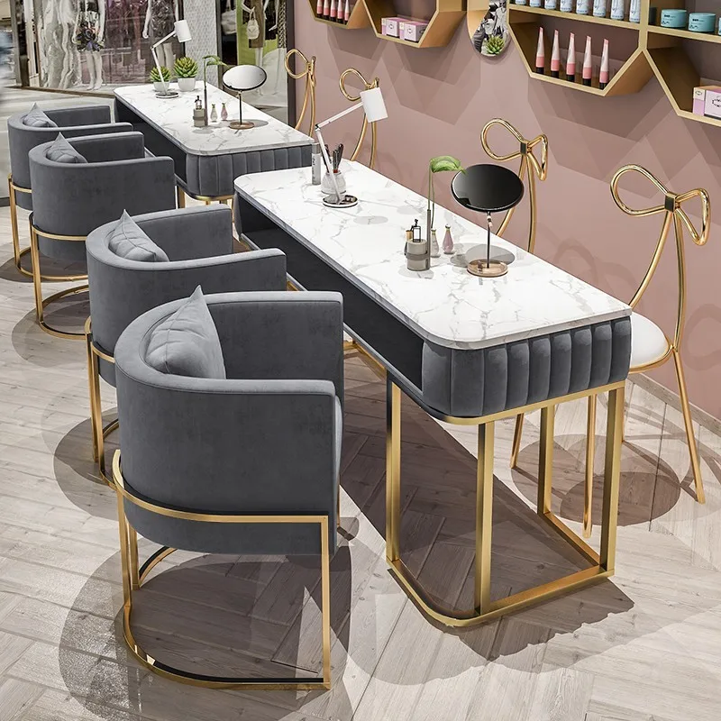 Nordic light luxury double-layer Internet celebrity marble manicure table and chair set combination manicure table single double
Nordic light luxury double-layer Internet celebrity marble manicure table and chair set combination manicure table single double