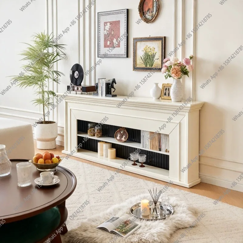 Белый камин во французском кремовом стиле, домашний интерьер, украшение, шкаф из цельного дерева, у стены, хранение, гостиная
Белый камин во французском кремовом стиле, домашний интерьер, украшение, шкаф из цельного дерева, у стены, хранение, гостиная