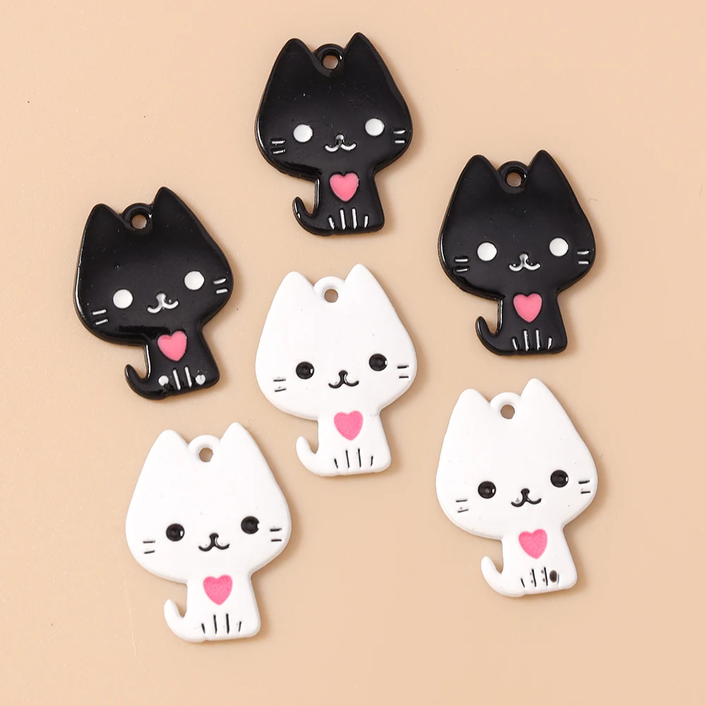 Leslie 10pcs Lovely White and Black Cat Charms Fit DIY Cute Drop Earrings Necklaces Jewelry Making Crafts Handmade Accessories
Leslie 10pcs Lovely White and Black Cat Charms Fit DIY Cute Drop Earrings Necklaces Jewelry Making Crafts Handmade Accessories