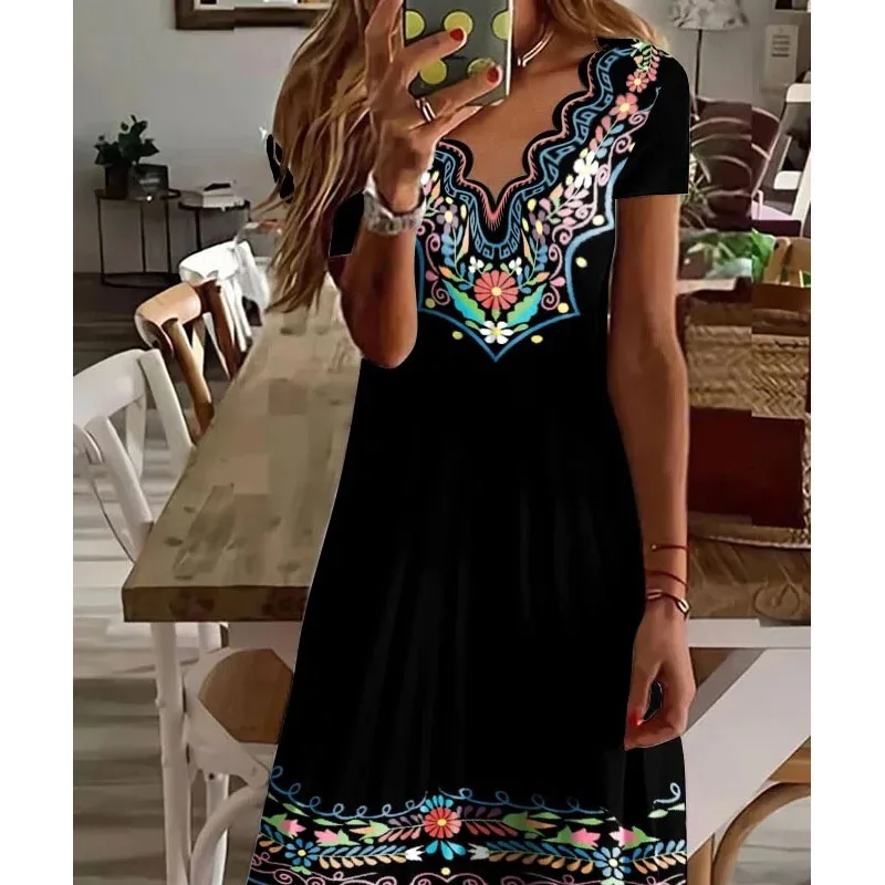 Summer New Wave V-Neck Loose Waist Pleated Large Hem Women Knee-length Dresses American Retro Flower Embroidery Pure Cotton Slim
Summer New Wave V-Neck Loose Waist Pleated Large Hem Women Knee-length Dresses American Retro Flower Embroidery Pure Cotton Slim