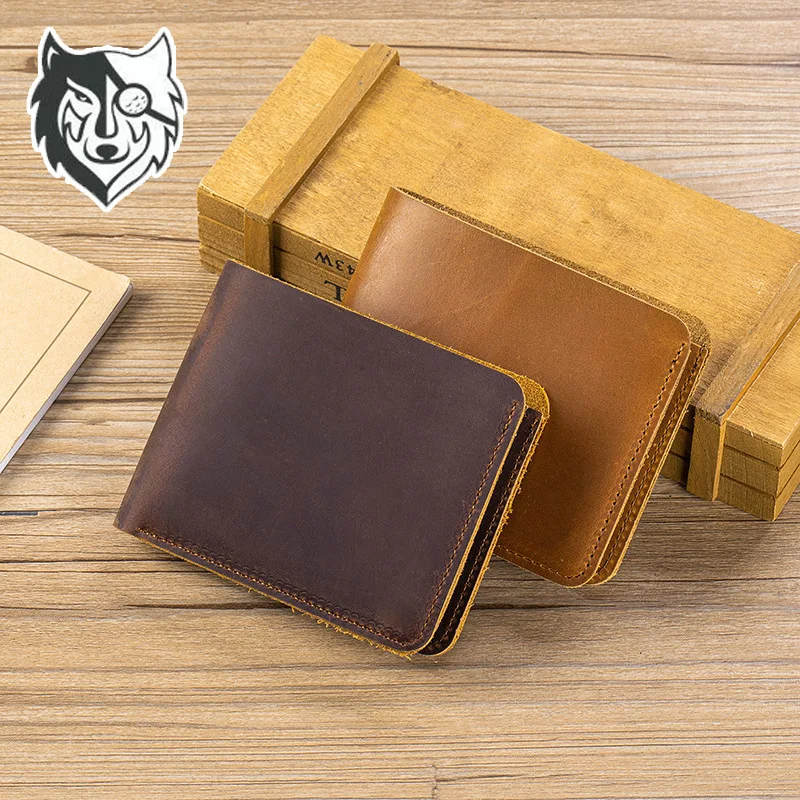 Genuine leather men's business men's short wallet, Crazy Horse leather classic multi-compartment lightweight wallet
Genuine leather men's business men's short wallet, Crazy Horse leather classic multi-compartment lightweight wallet