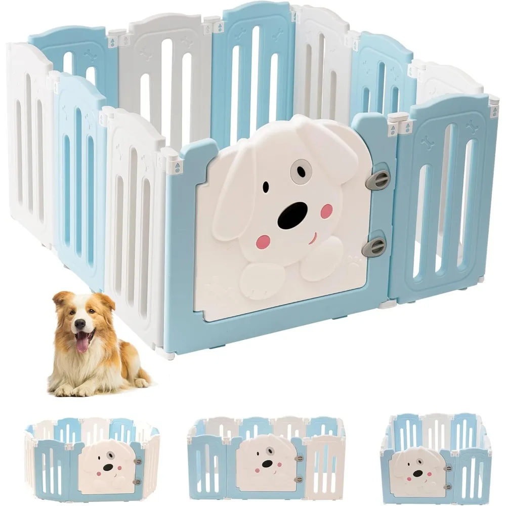 Foldable Dog Play Pen Indoors, Non-Slip Sturdy Puppy Playpen with Door, 25.5" H 10-Panel Adjustable Shape Dog Fence Pen for Smal
Foldable Dog Play Pen Indoors, Non-Slip Sturdy Puppy Playpen with Door, 25.5" H 10-Panel Adjustable Shape Dog Fence Pen for Smal