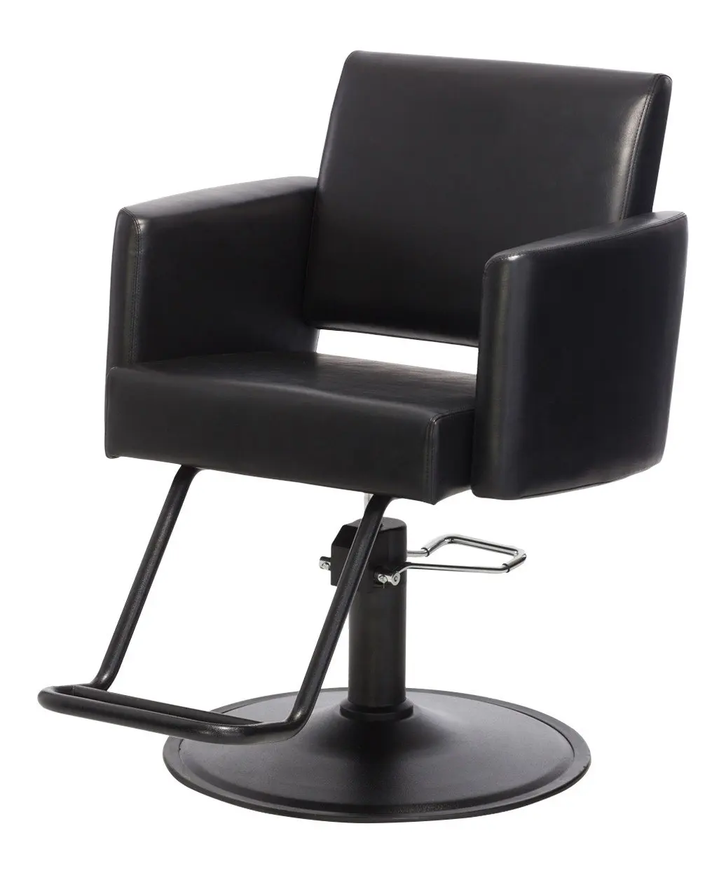 Buy-Rite Onyx Modern Black Hair Stylist Chair for Professional Salons, Open Back, Inclined Seat, Rounded Arms,, Customized
Buy-Rite Onyx Modern Black Hair Stylist Chair for Professional Salons, Open Back, Inclined Seat, Rounded Arms,, Customized