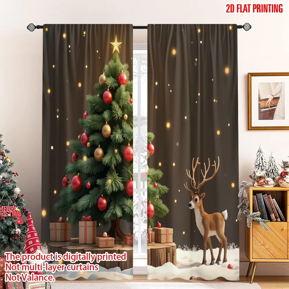 2pcs 2D flat printing Christmas Drapes Christmas Tree Snowflakes Deer Fabric Without Electricity Festive Curtains for Yard &
2pcs 2D flat printing Christmas Drapes Christmas Tree Snowflakes Deer Fabric Without Electricity Festive Curtains for Yard &
