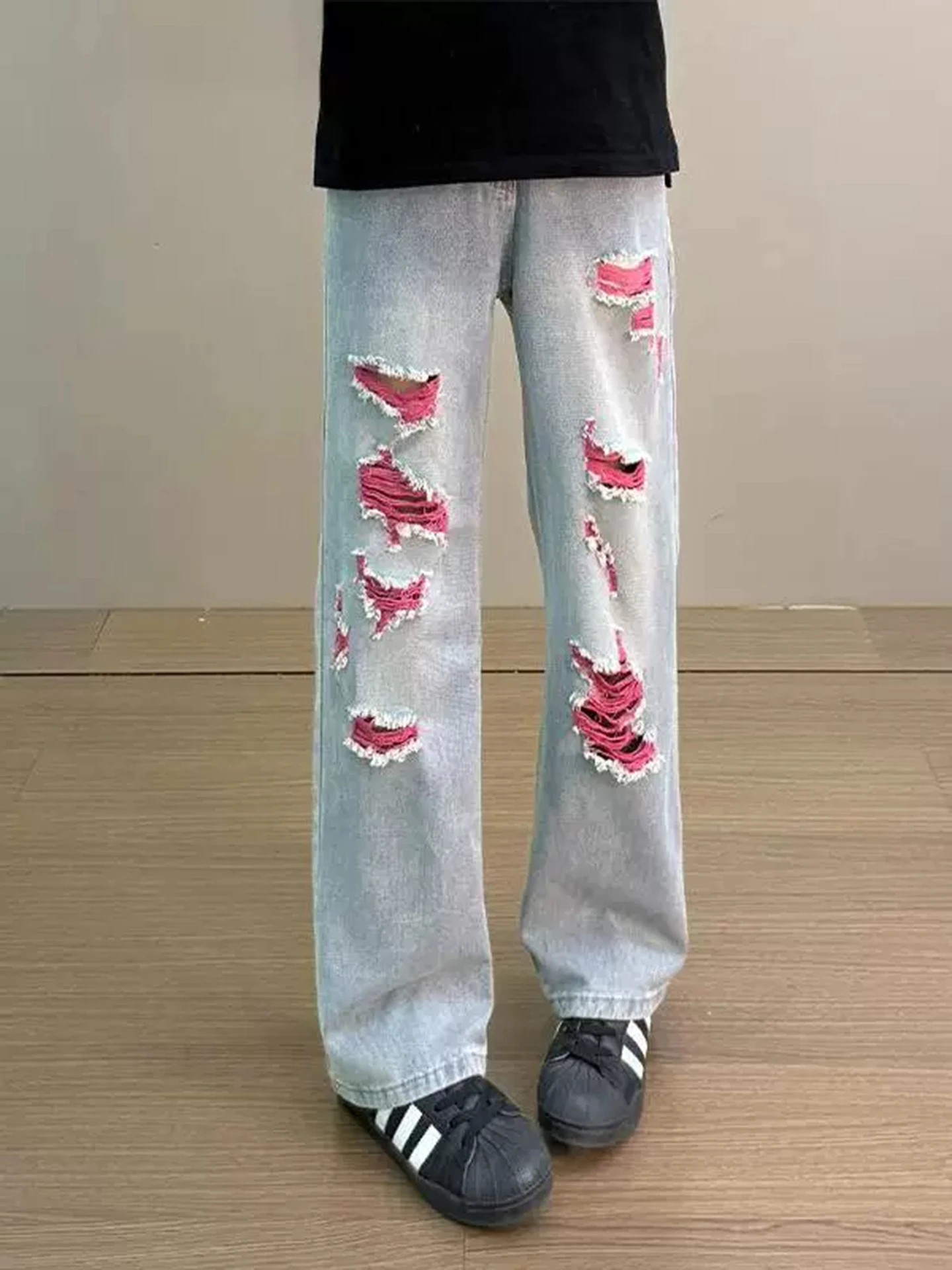 Ripped Light Blue Men's Jeans High Street Style Summer Thin Straight Leg Micro Flared Knife Trousers Wear Resistant Cott...
Ripped Light Blue Men's Jeans High Street Style Summer Thin Straight Leg Micro Flared Knife Trousers Wear Resistant Cott...