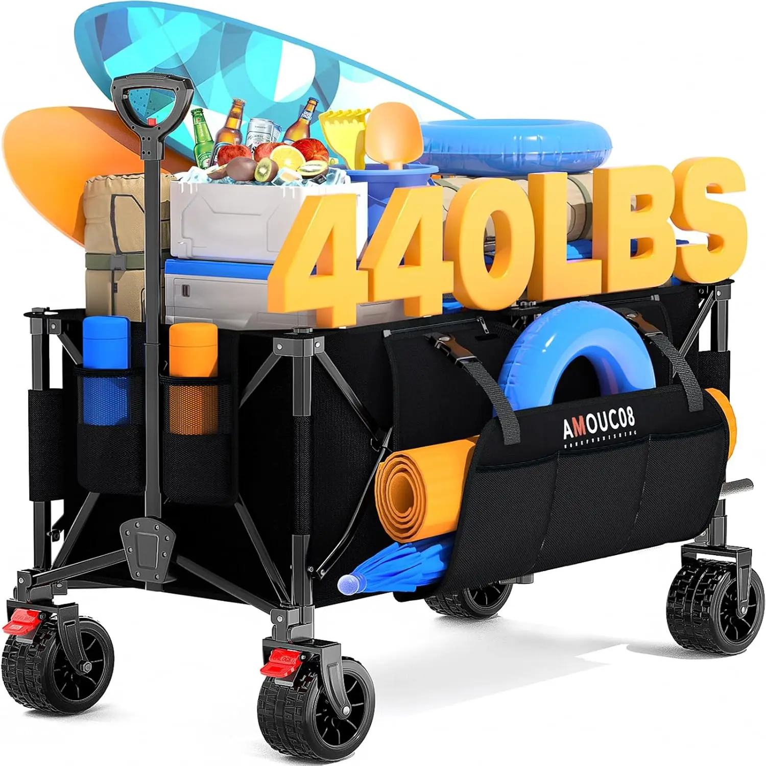Collapsible Wagon Cart Foldable with Large 440LBS Capacity 300L Folding Utility Wagon with All Terrain Wheels Brakes Portable Ou
Collapsible Wagon Cart Foldable with Large 440LBS Capacity 300L Folding Utility Wagon with All Terrain Wheels Brakes Portable Ou