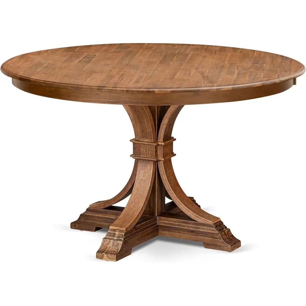 Round Acacia Wood Dining Table, Antique Walnut Finish
Round Acacia Wood Dining Table, Antique Walnut Finish