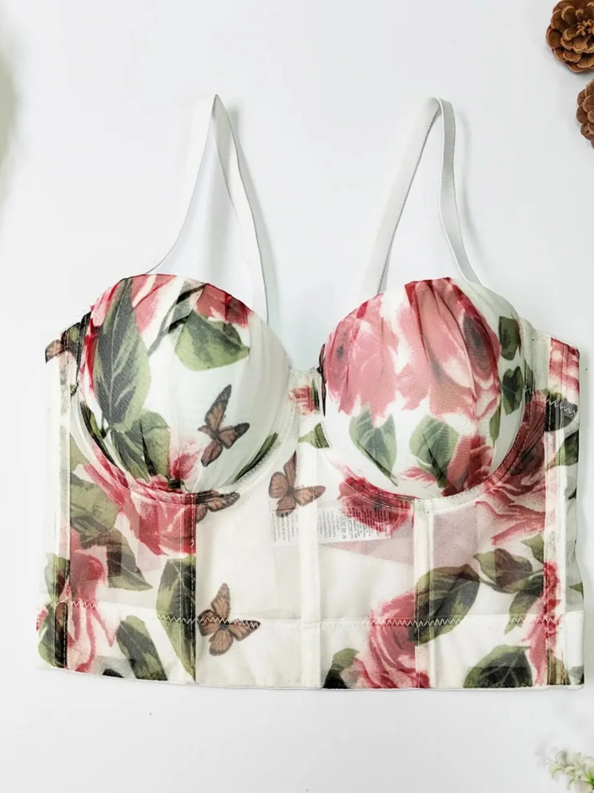 ssTss Summer Fashion Floral Print Cropped Camis Top for Women Elegant Perspective Mesh Push Up Bustier Corset Bra Sexy Tank Tops
ssTss Summer Fashion Floral Print Cropped Camis Top for Women Elegant Perspective Mesh Push Up Bustier Corset Bra Sexy Tank Tops