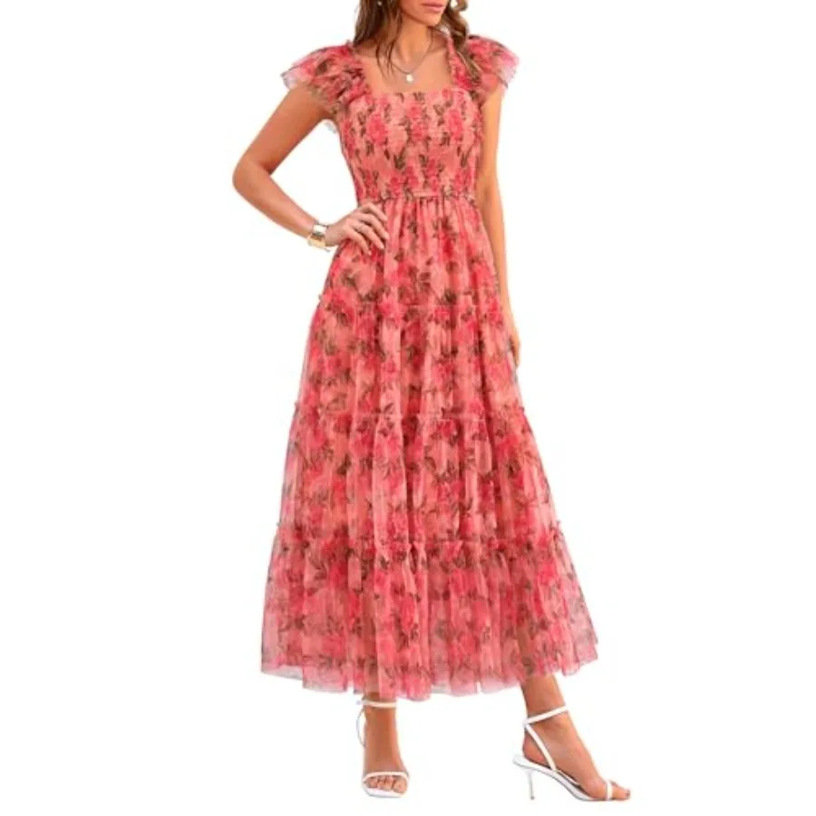 PRETTYGARDEN Women's Summer Tulle Midi Dress Sleeveless Smocked Ruffle Flowy Mesh Dresses Party Wedding Guest Sundress
PRETTYGARDEN Women's Summer Tulle Midi Dress Sleeveless Smocked Ruffle Flowy Mesh Dresses Party Wedding Guest Sundress
