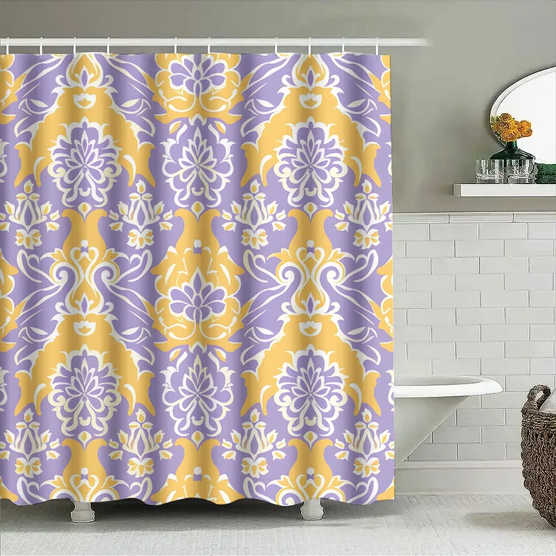 Vintage Damask Shower Curtain Purple Yellow Floral Pattern Bath Decoration Waterproof Privacy Liner for Bathroom Accessories Set
Vintage Damask Shower Curtain Purple Yellow Floral Pattern Bath Decoration Waterproof Privacy Liner for Bathroom Accessories Set