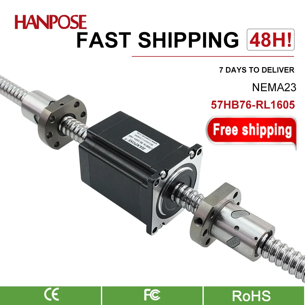 Шариковый винт nema 23 57HB76-RL1605, шаговый двигатель 57X76mm 2.8A 189N.Cm100mm 200mm 300mm, длина для аксессуаров для 3D-принтера
Шариковый винт nema 23 57HB76-RL1605, шаговый двигатель 57X76mm 2.8A 189N.Cm100mm 200mm 300mm, длина для аксессуаров для 3D-принтера