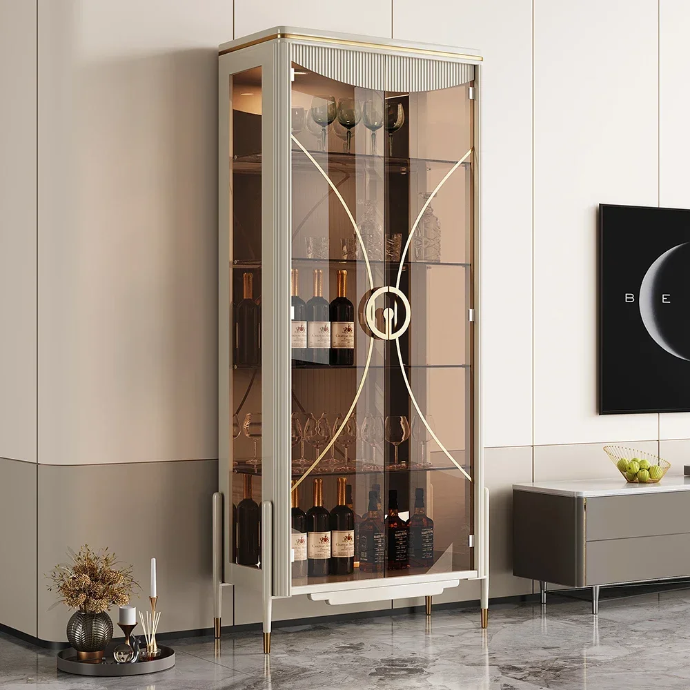 B Glass wine cabinet against the wall Living room display cabinet Household modern simple wine cabinet shelf
B Glass wine cabinet against the wall Living room display cabinet Household modern simple wine cabinet shelf