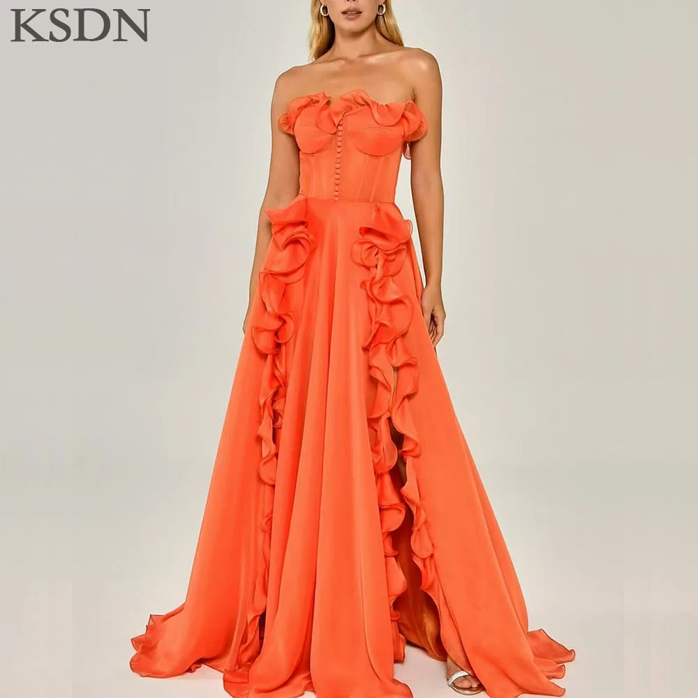 KSDN Вечерние платья по индивидуальному заказу Vestidos Элегантные платья без бретелек с скользящим шлейфом и разрезом по бокам Вечернее платье с драпировкой трапециевидной формы 2025
KSDN Вечерние платья по индивидуальному заказу Vestidos Элегантные платья без бретелек с скользящим шлейфом и разрезом по бокам Вечернее платье с драпировкой трапециевидной формы 2025