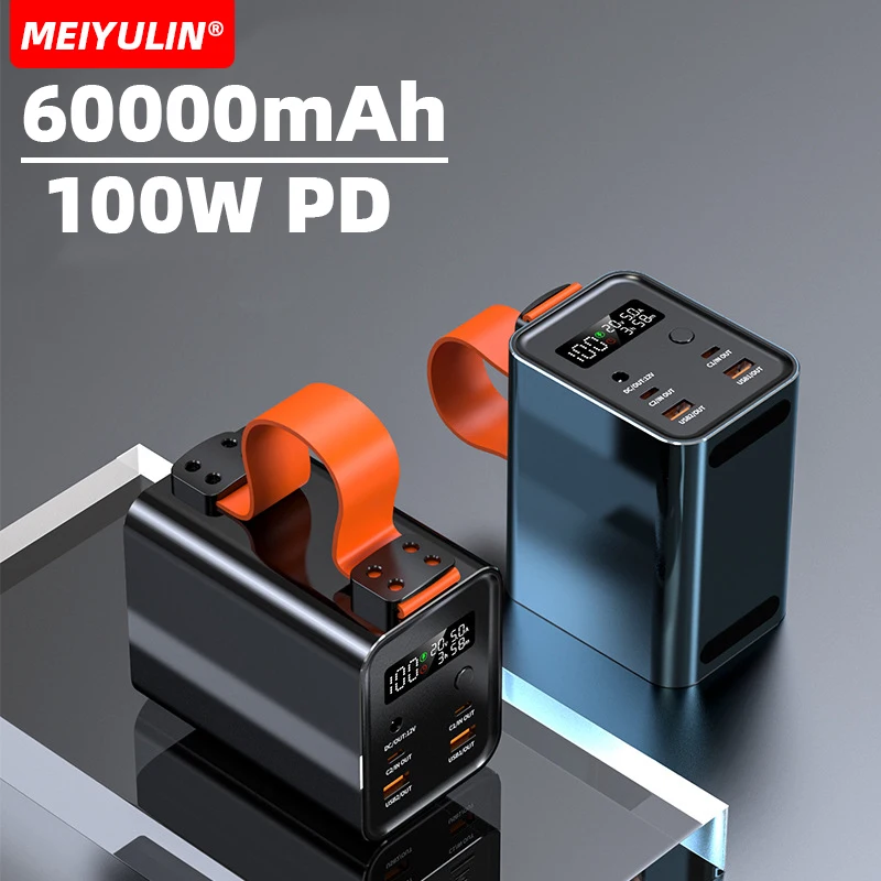 Portable Power Bank 100W Fast Charging 60000mAh Large-Capacity Charger USB C PD DC External Battery for iphone 16 Samsung Laptop
Portable Power Bank 100W Fast Charging 60000mAh Large-Capacity Charger USB C PD DC External Battery for iphone 16 Samsung Laptop