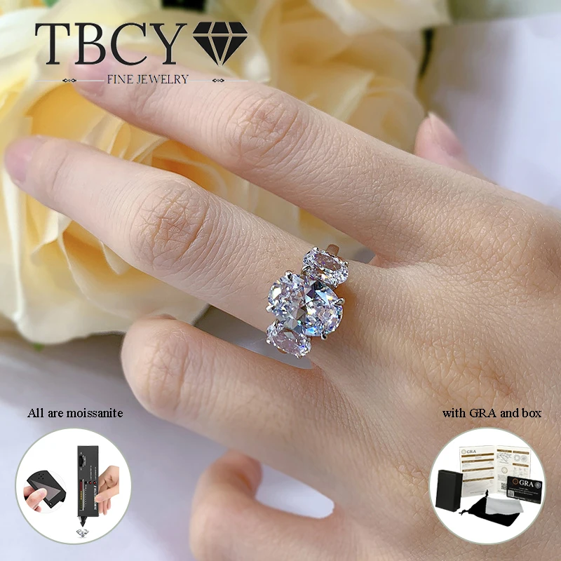 TBCYD 6cttw Full Moissanite Oval Cut Rings for Women GRA Certified Real 925 Silver 3 Stone Sparkling Luxury Wedding Fine Jewelry
TBCYD 6cttw Full Moissanite Oval Cut Rings for Women GRA Certified Real 925 Silver 3 Stone Sparkling Luxury Wedding Fine Jewelry