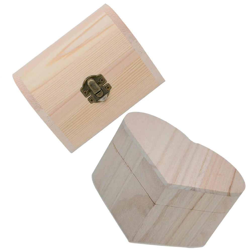 2 Pcs Jewelry Toys Vintage Heart Shaped Jewellery Box Wooden Storage Boxes Kids Painting Craft Unfinished Wood Box
2 Pcs Jewelry Toys Vintage Heart Shaped Jewellery Box Wooden Storage Boxes Kids Painting Craft Unfinished Wood Box