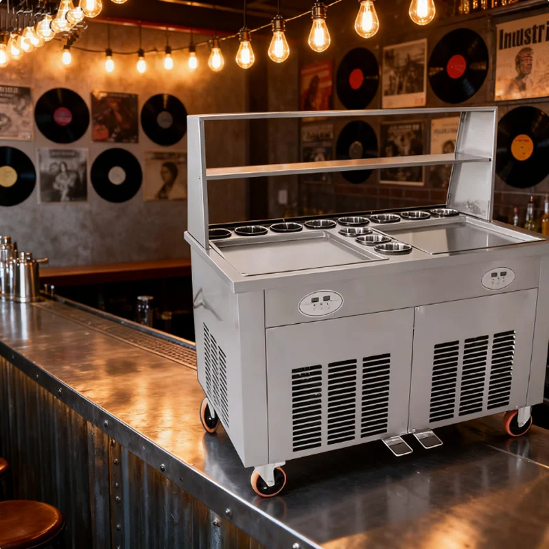 Hot Sale Commercial Stainless Steel Frozen Fresh Fruit Yogurt Double Flat Pan Roll Fry Ice Cream Machine
Hot Sale Commercial Stainless Steel Frozen Fresh Fruit Yogurt Double Flat Pan Roll Fry Ice Cream Machine