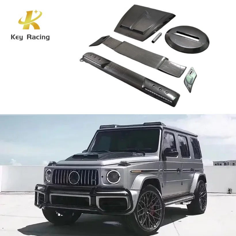 Для Mercedes-Benz G-class W463 W464 Обновление углеродного волокна в стиле B Комплект кузова Капот Передний фонарь Крыло Задний спойлер Крышка запасного колеса
Для Mercedes-Benz G-class W463 W464 Обновление углеродного волокна в стиле B Комплект кузова Капот Передний фонарь Крыло Задний спойлер Крышка запасного колеса
