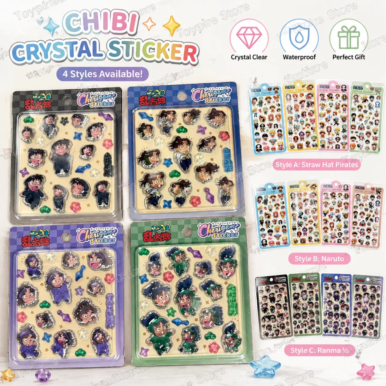 40Pcs One Piece Nintama Rantarou 3D Crystal Stereo Stickers for Scrapbook, Magazine, Water Bottle, Stationery Decoration
40Pcs One Piece Nintama Rantarou 3D Crystal Stereo Stickers for Scrapbook, Magazine, Water Bottle, Stationery Decoration