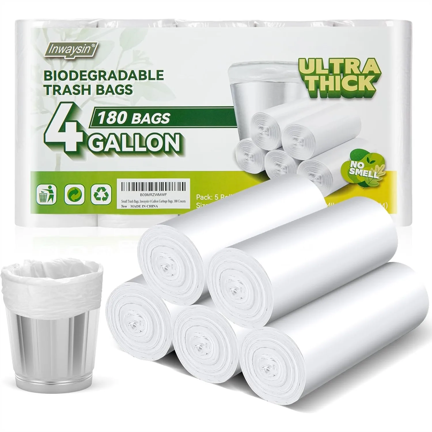 4-6 Gallon Small Trash Bags 180 Counts, Ultra Thick & Strong Unscented Garbage Bags, Easy Tearing Waste Basket Liners for
4-6 Gallon Small Trash Bags 180 Counts, Ultra Thick & Strong Unscented Garbage Bags, Easy Tearing Waste Basket Liners for