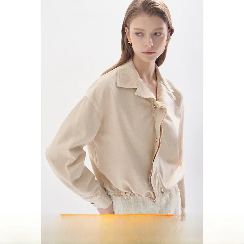 Cotton Short Jacket Drawstring Hem Versatile Korean Style Small Collar Women's Outerwear Straight Cut Slimming Effect
Cotton Short Jacket Drawstring Hem Versatile Korean Style Small Collar Women's Outerwear Straight Cut Slimming Effect