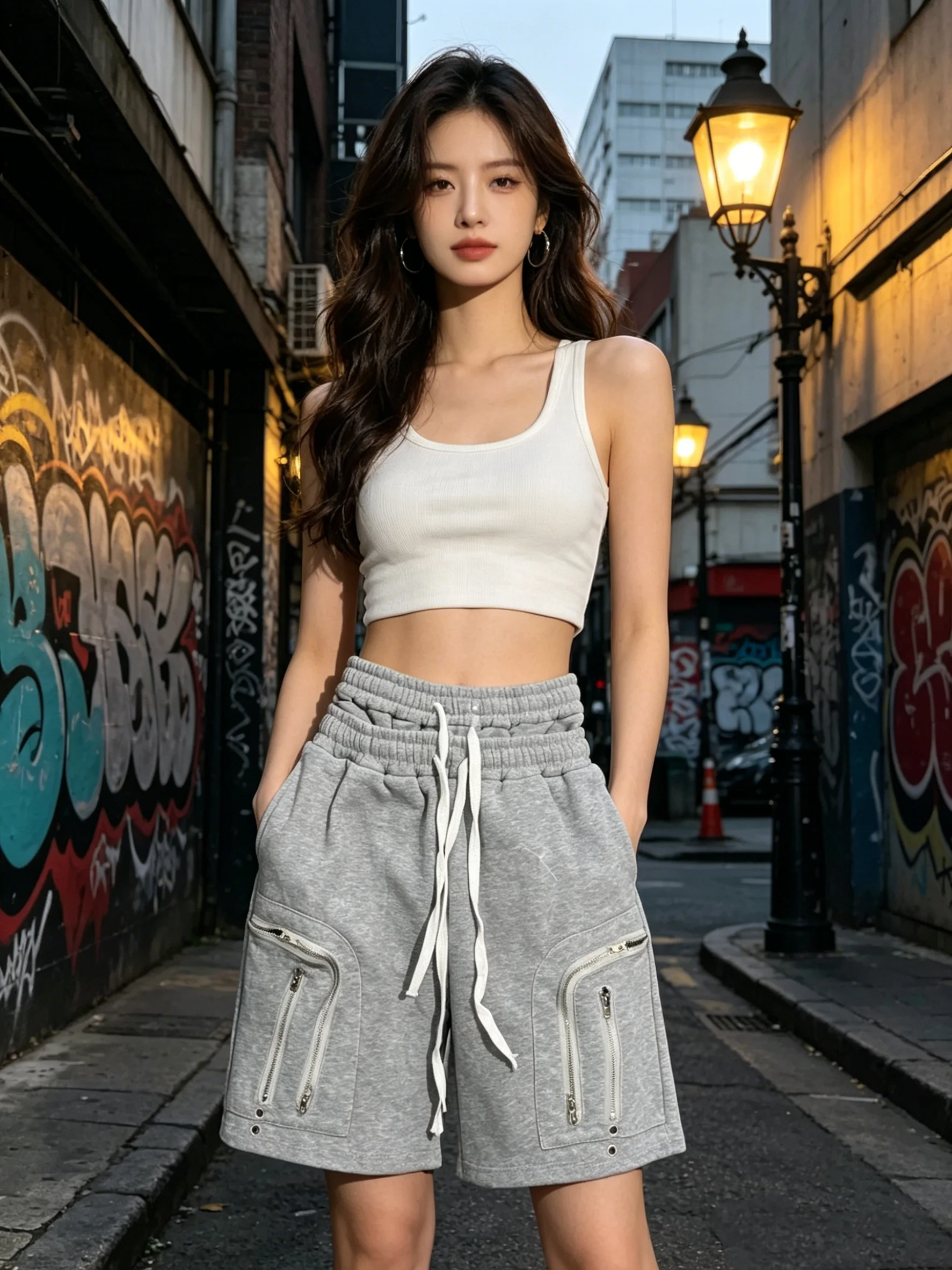 Summer New High Street Trendy Fashion Fake Two piece Double Waist Zipper Design Drawstring Shorts
Summer New High Street Trendy Fashion Fake Two piece Double Waist Zipper Design Drawstring Shorts