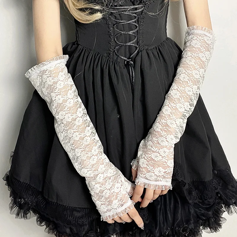JK Gothic Lolita Girls Cosplay Anime Solid Thin Long Lace Gloves Women Sexy Fashion Sun Block Cuff Half Finger Fingerless Gloves
JK Gothic Lolita Girls Cosplay Anime Solid Thin Long Lace Gloves Women Sexy Fashion Sun Block Cuff Half Finger Fingerless Gloves