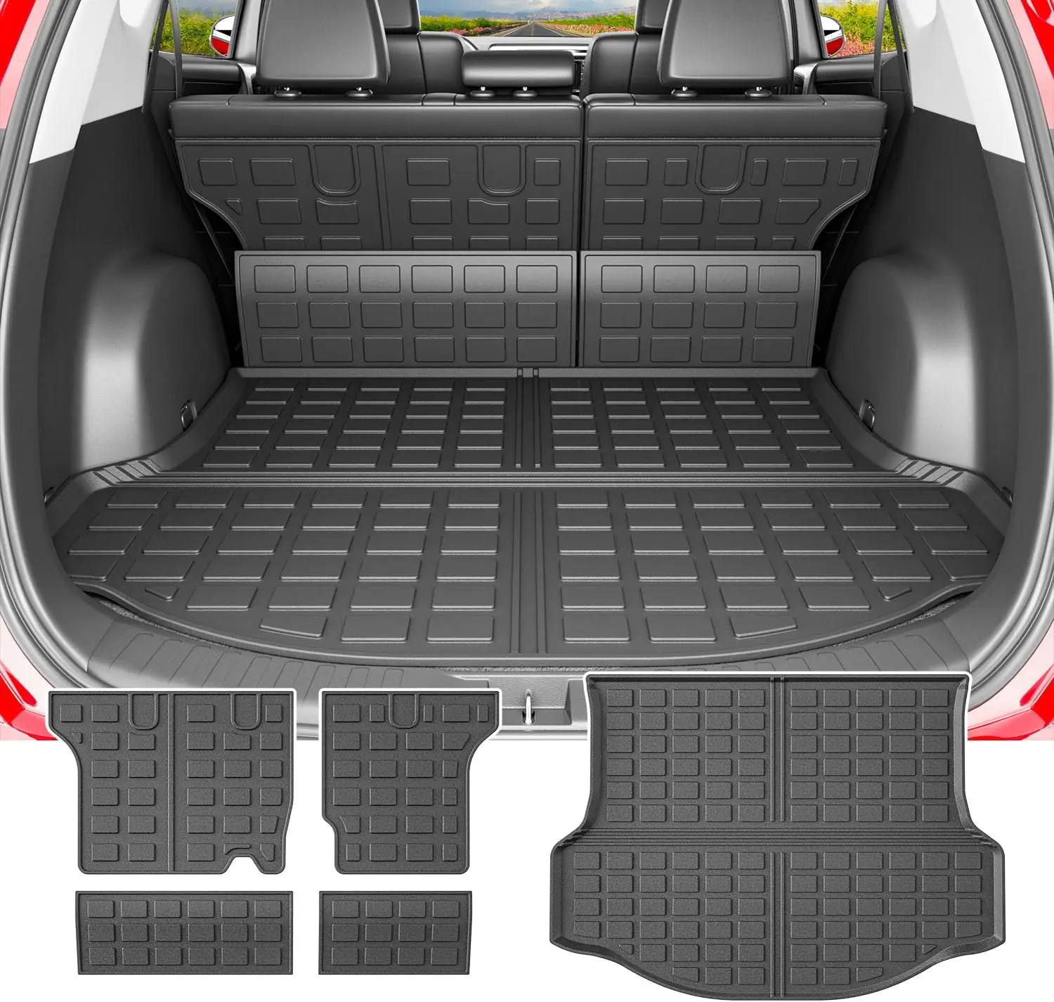 All-Weather Trunk and Backrest Mats for 2013 - 2018 SUVs, TPE Material, Black, Anti-Slip and Waterproof
All-Weather Trunk and Backrest Mats for 2013 - 2018 SUVs, TPE Material, Black, Anti-Slip and Waterproof