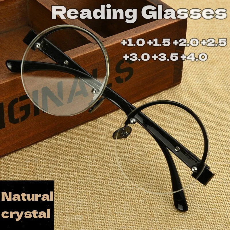 Trendy Round Crystal Frame Presbyopia Eyeglasses Men Women Business Reading Glasses Vintage Retro Far Sight Prescription Eyewear
Trendy Round Crystal Frame Presbyopia Eyeglasses Men Women Business Reading Glasses Vintage Retro Far Sight Prescription Eyewear